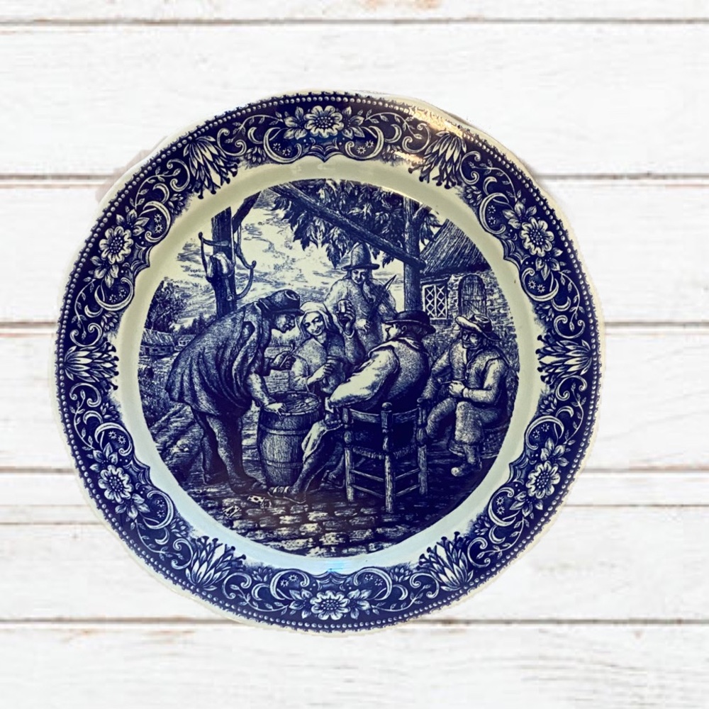 BOCH FRERES Belgium blue & white plate